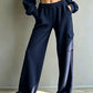 Pantalon à taille haute et cordon de serrage pour femme
