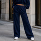 Pantalon à taille haute et cordon de serrage pour femme