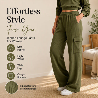 Pantalon à taille haute et cordon de serrage pour femme