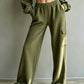 Pantalon à taille haute et cordon de serrage pour femme