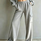 Pantalon à taille haute et cordon de serrage pour femme
