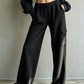 Pantalon à taille haute et cordon de serrage pour femme