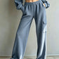 Pantalon à taille haute et cordon de serrage pour femme