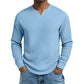 Chemise pour homme en maille gaufree, col V, coupe slim