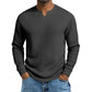 Chemise pour homme en maille gaufree, col V, coupe slim