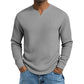Chemise pour homme en maille gaufree, col V, coupe slim