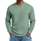 Chemise pour homme en maille gaufree, col V, coupe slim