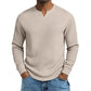 Chemise pour homme en maille gaufree, col V, coupe slim