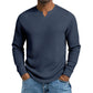 Chemise pour homme en maille gaufree, col V, coupe slim
