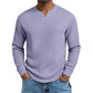 Chemise pour homme en maille gaufree, col V, coupe slim