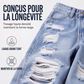 Jean large déchiré pour femme, pantalon en denim taille haute usé