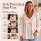 Top élégant pour femme en velours à col V