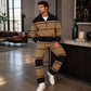 Ensemble de survêtement pour homme composé d'un sweat-shirt à demi-zip imprimé et d'un pantalon