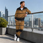 Ensemble de survêtement pour homme composé d'un sweat-shirt à demi-zip imprimé et d'un pantalon