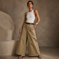 Pantalon décontracté à jambes larges pour femme