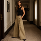 Pantalon décontracté à jambes larges pour femme