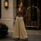 Pantalon décontracté à jambes larges pour femme