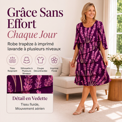 Robe femme à imprimé fleuri et volants étagés