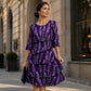 Robe femme à imprimé fleuri et volants étagés