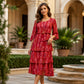 Robe femme à imprimé fleuri et volants étagés