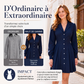 Robe blazer plissée à manches longues pour femme