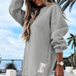 Robe Sweat de Pull Décontractée à Manches Longues et Fente Zippée