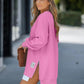 Robe Sweat de Pull Décontractée à Manches Longues et Fente Zippée