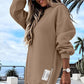Robe Sweat de Pull Décontractée à Manches Longues et Fente Zippée