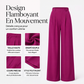 Pantalon de costume taille haute jambe large pour femme