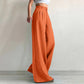 Pantalon de costume taille haute jambe large pour femme