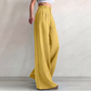 Pantalon de costume taille haute jambe large pour femme