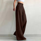 Pantalon de costume taille haute jambe large pour femme