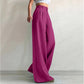 Pantalon de costume taille haute jambe large pour femme