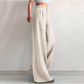Pantalon de costume taille haute jambe large pour femme