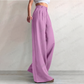 Pantalon de costume taille haute jambe large pour femme