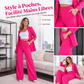Ensemble blazer élégant et pantalon droit pour femme