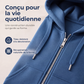 Veste sweat à capuche mi-longue pour femme, cardigan décontracté zippé avec poches