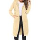 Veste sweat à capuche mi-longue pour femme, cardigan décontracté zippé avec poches