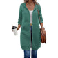 Veste sweat à capuche mi-longue pour femme, cardigan décontracté zippé avec poches