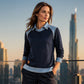 Sweat à manches longues pour femme en jean patchwork