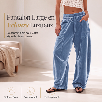 Pantalon décontracté pour femme, coupe ample avec cordon de serrage