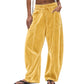 Pantalon décontracté pour femme, coupe ample avec cordon de serrage