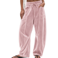 Pantalon décontracté pour femme, coupe ample avec cordon de serrage
