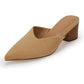 Mules à bout pointu et talon épais pour femme
