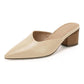 Mules à bout pointu et talon épais pour femme