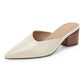 Mules à bout pointu et talon épais pour femme