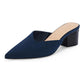 Mules à bout pointu et talon épais pour femme
