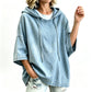 Sweat à capuche décontracté en jean ample pour femme
