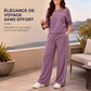 Ensemble haut et pantalon décontracté à manches courtes pour femme