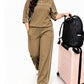 Ensemble haut et pantalon décontracté à manches courtes pour femme